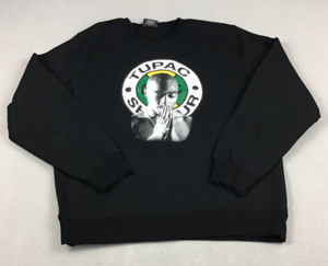 Cross Colours  Sweater Men Large Black Solid  Tupac Shakur Praying Sweatshirt L